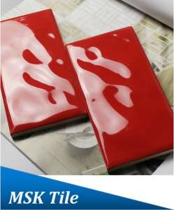 75X150mm Raindrop Red Glazed Ceramic Subway Tile